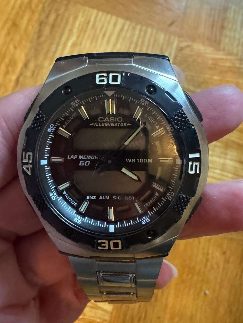 Casio Black and Silver Analog-Digital Sport Watch